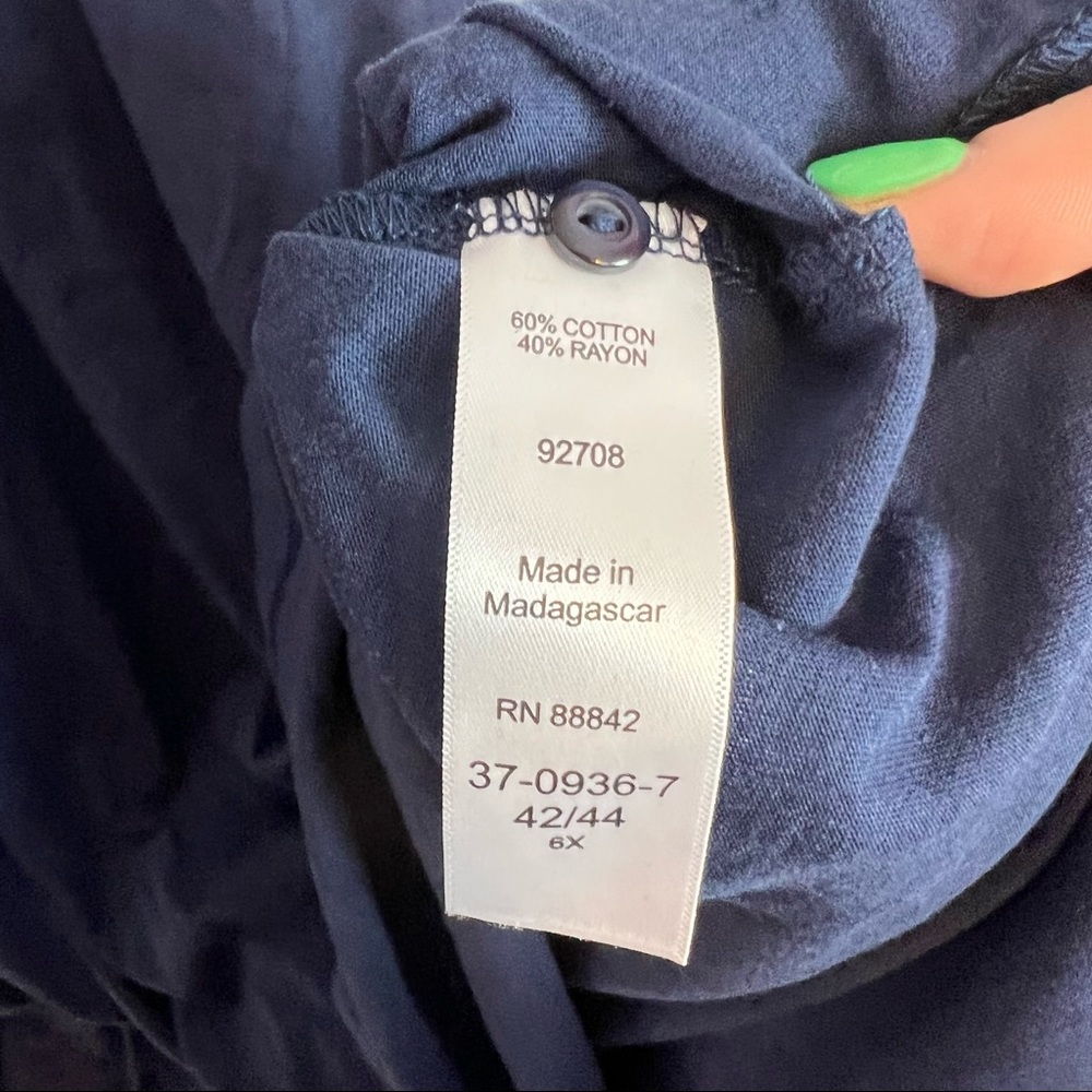 Woman Within Navy Blue Blouse, size 6X 42/44 - Picture 3 of 6